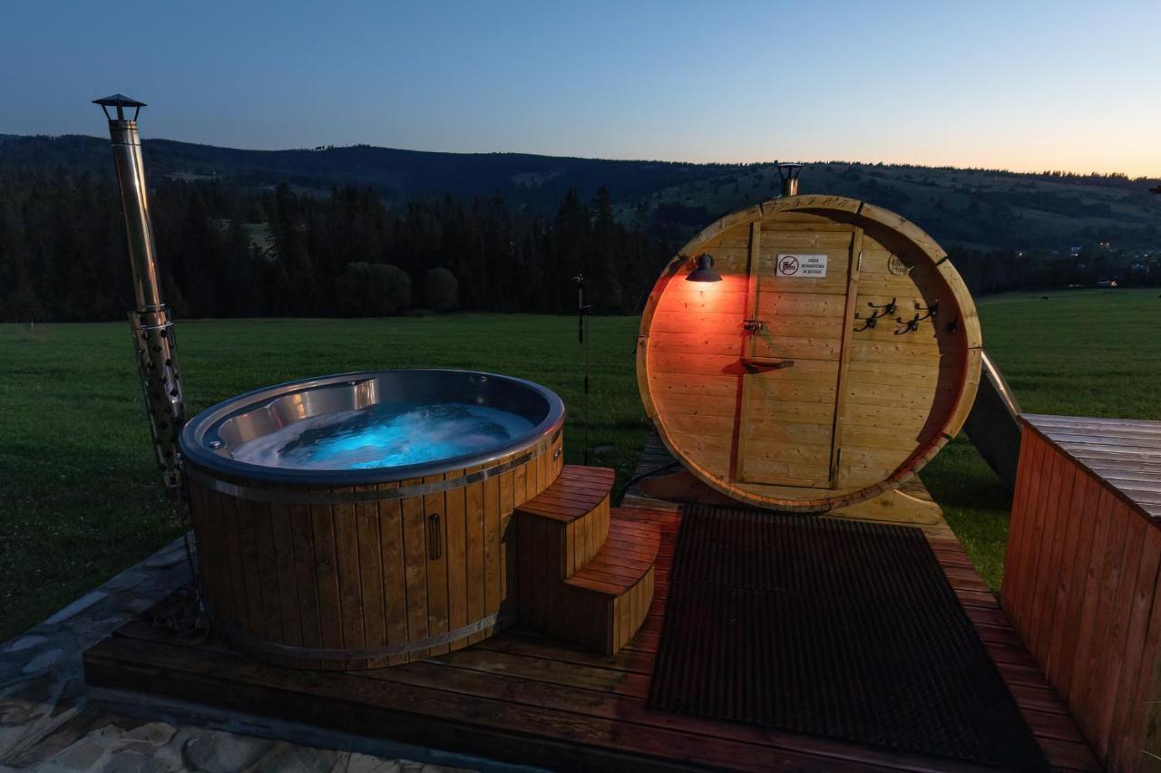 Witowianskie Domki Z Kominkiem, Jacuzzi I Sauna Dzianisz Bagian luar foto