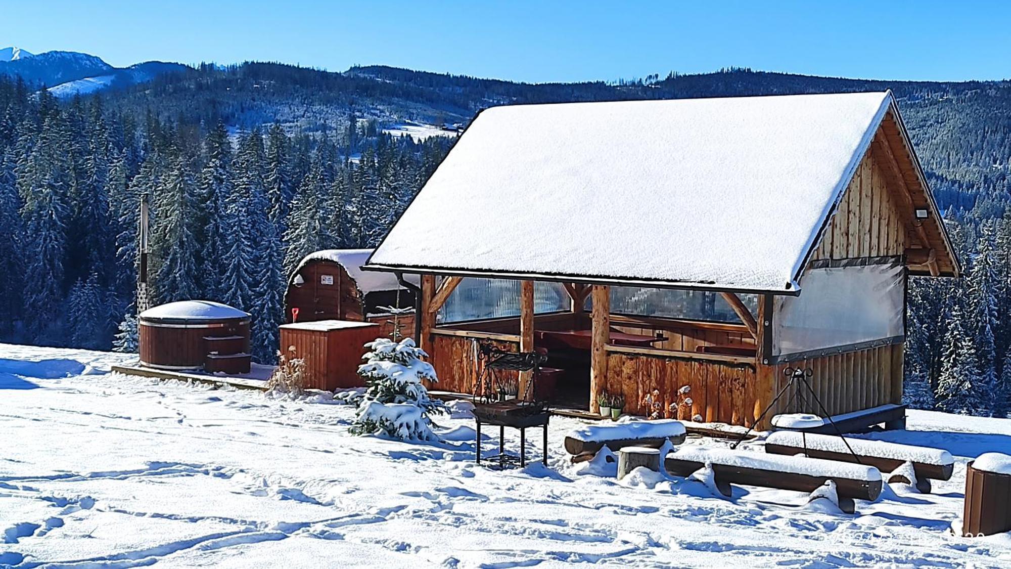Witowianskie Domki Z Kominkiem, Jacuzzi I Sauna Dzianisz Bagian luar foto