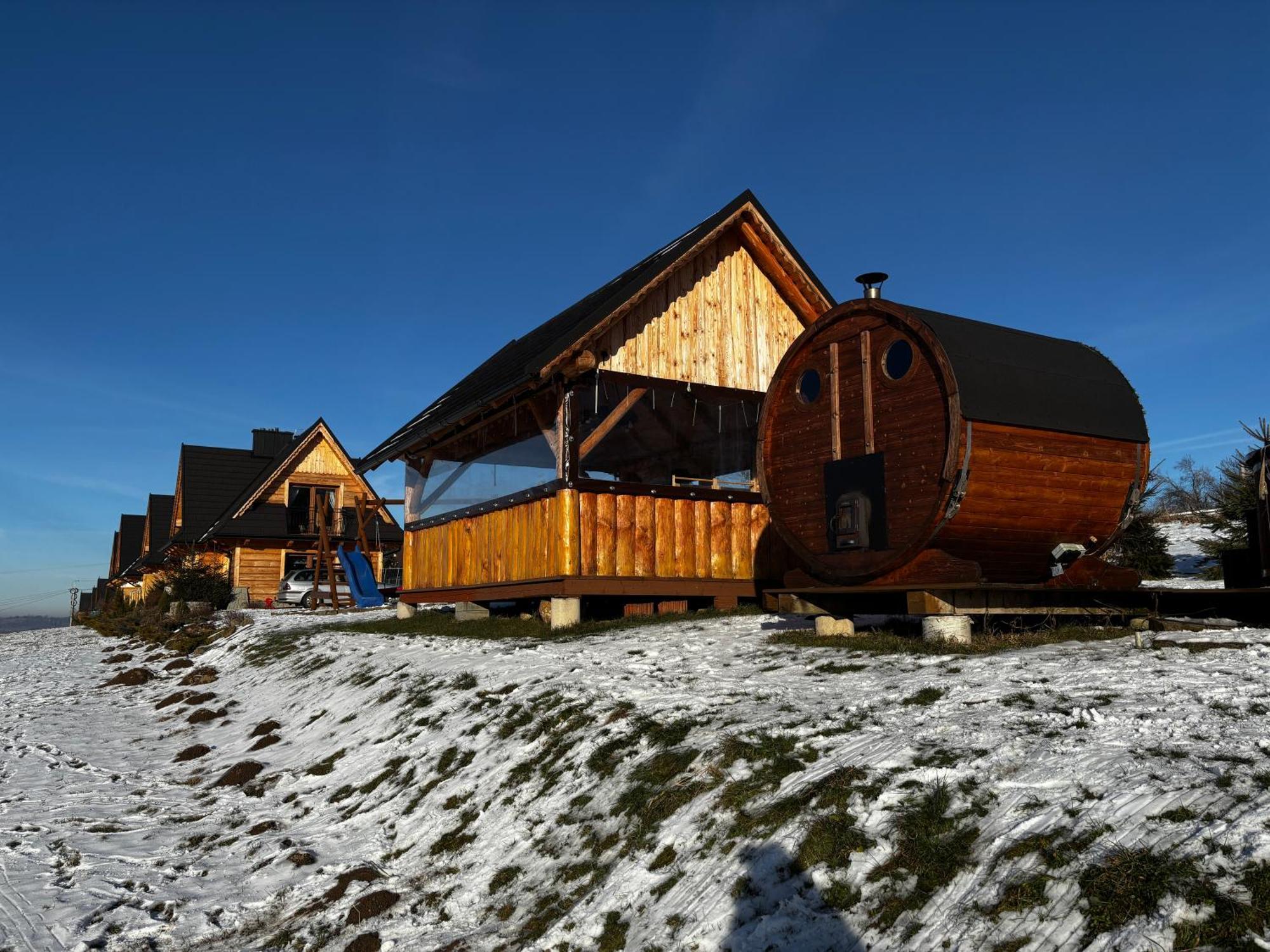 Witowianskie Domki Z Kominkiem, Jacuzzi I Sauna Dzianisz Bagian luar foto